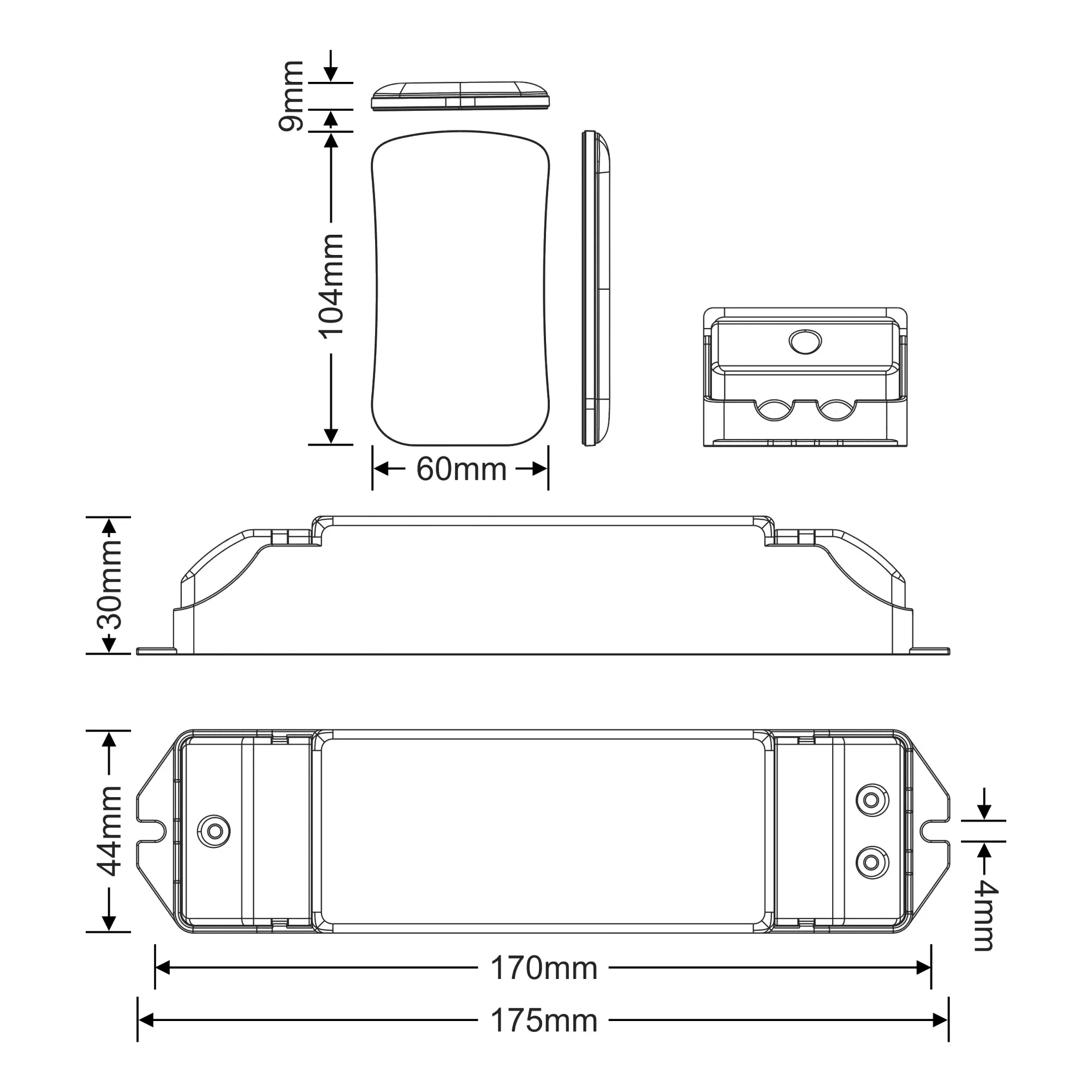CV Receiving Controller 12/24V DC 5A x 4CH 100W/240W/480W IP20 M4-5A  LTECH Wireless Receiver